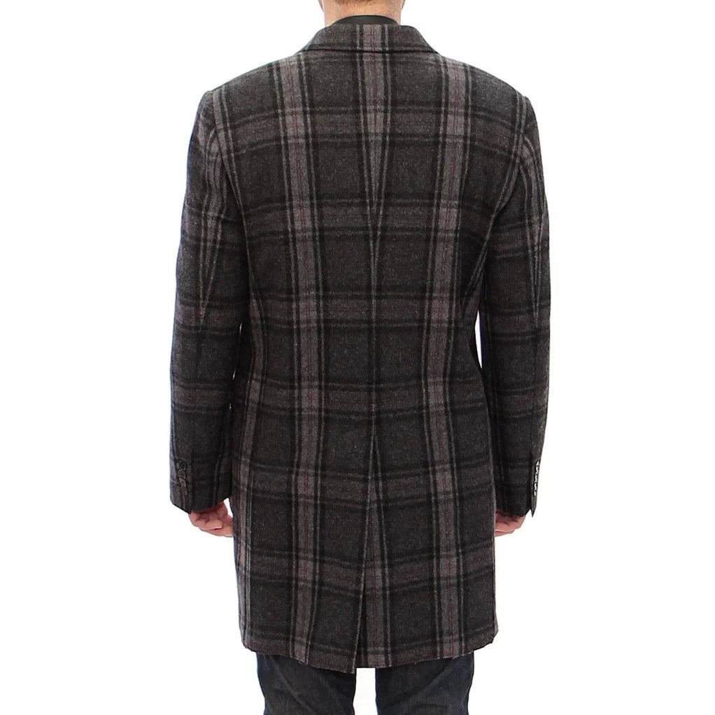 Dolce & Gabbana Gray Double Breasted Coat Jacket