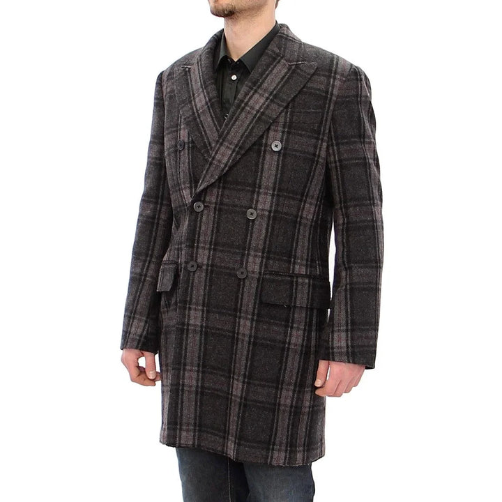 Dolce & Gabbana Gray Double Breasted Coat Jacket