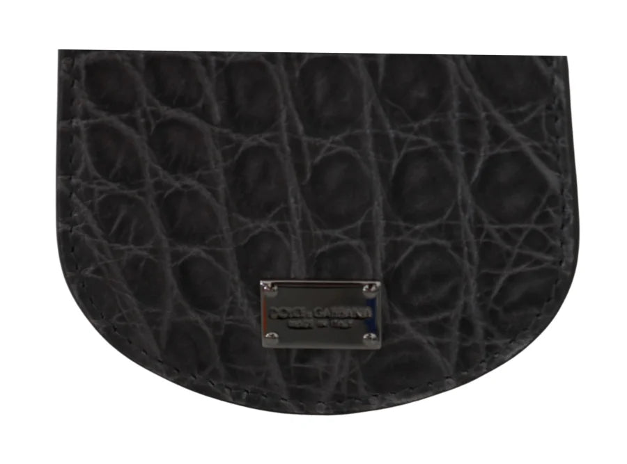 Dolce &amp; Gabbana Gray Exotic Skin Condom Case Holder Pocket Wallet