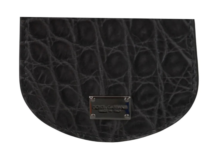 Dolce &amp; Gabbana Gray Exotic Skin Condom Case Holder Pocket Wallet