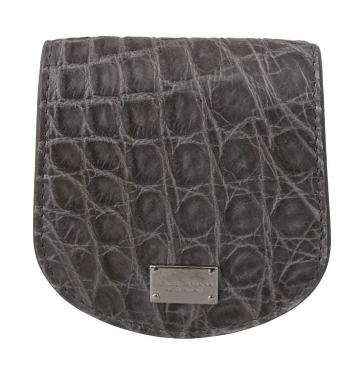 Dolce &amp; Gabbana Gray Exotic Skin Condom Case Holder Pocket Wallet