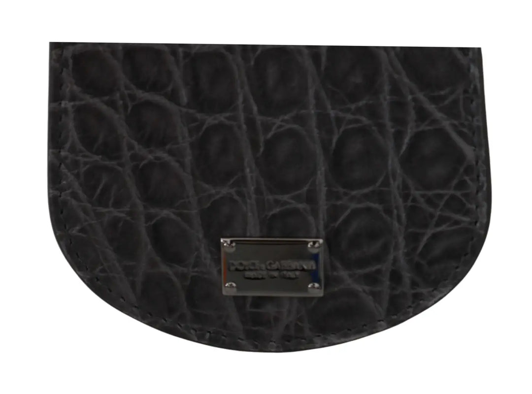 Dolce &amp; Gabbana Gray Exotic Skin Condom Case Holder Pocket Wallet