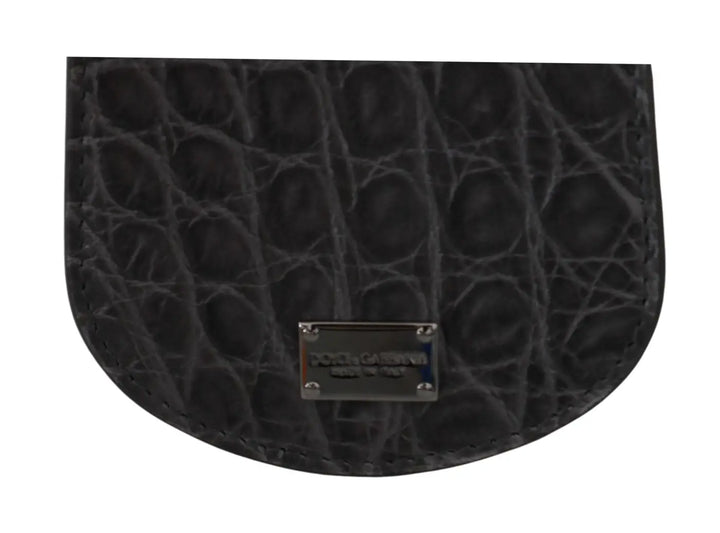 Dolce &amp; Gabbana Gray Exotic Skin Condom Case Holder Pocket Wallet