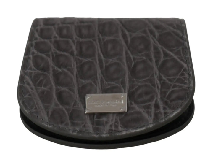 Dolce &amp; Gabbana Gray Exotic Skin Condom Case Holder Pocket Wallet