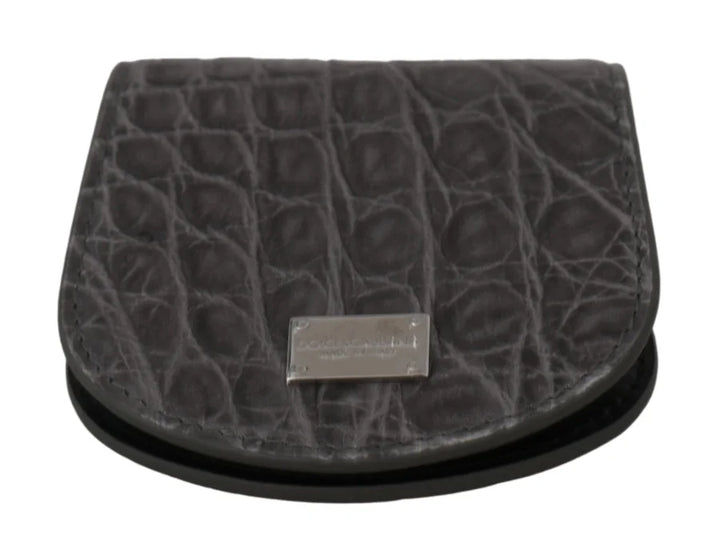 Dolce &amp; Gabbana Gray Exotic Skin Condom Case Holder Pocket Wallet