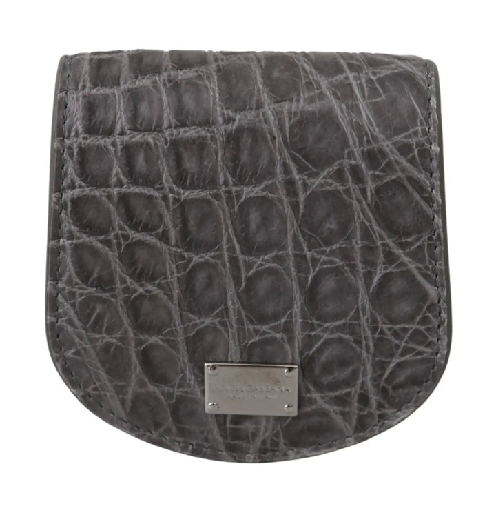 Dolce &amp; Gabbana Gray Exotic Skin Condom Case Holder Pocket Wallet