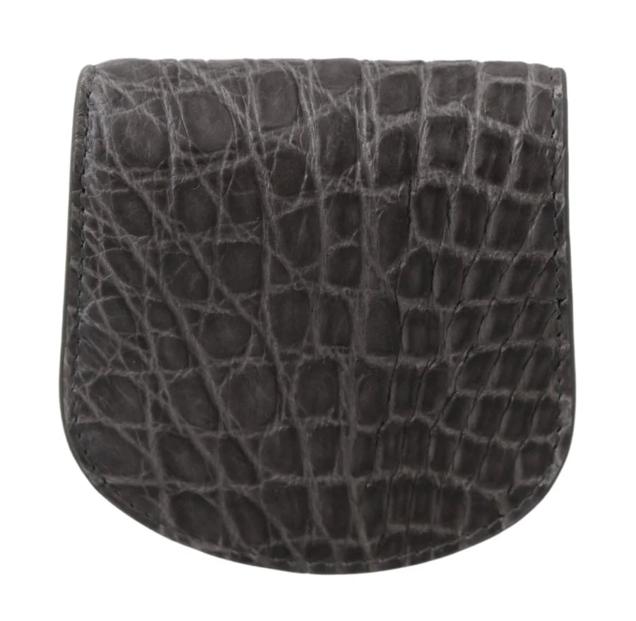 Dolce &amp; Gabbana Gray Exotic Skin Condom Case Holder Pocket Wallet