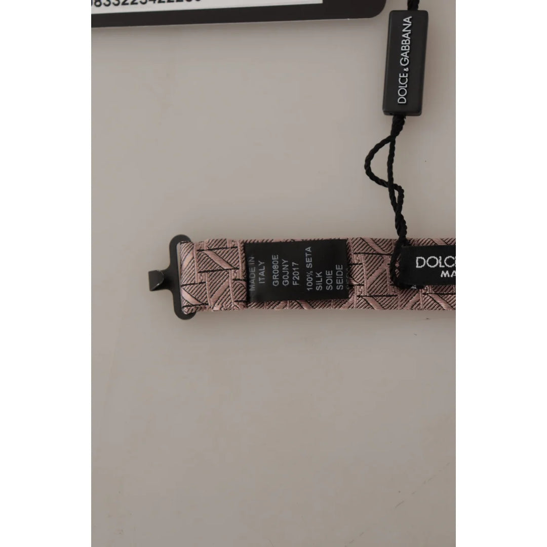 Dolce & Gabbana Gray Fantasy Print Adjustable Neck Papillon Bow Tie