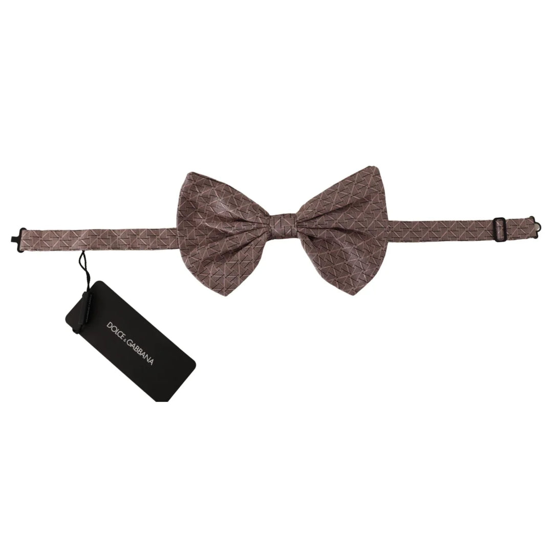 Dolce & Gabbana Gray Fantasy Print Adjustable Neck Papillon Bow Tie