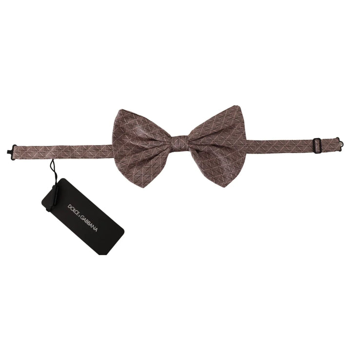 Dolce & Gabbana Gray Fantasy Print Adjustable Neck Papillon Bow Tie