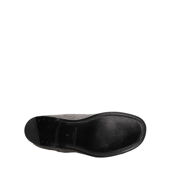 Dolce &amp; Gabbana Gray Fleece Lace Up Men Derby Dress Shoes
