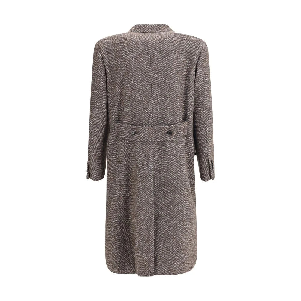 Dolce & Gabbana Gray Fleece Wool Coat