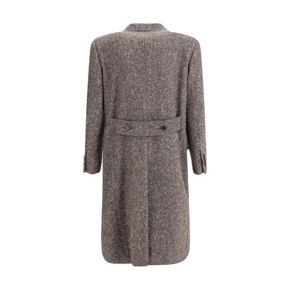 Dolce & Gabbana Gray Fleece Wool Coat