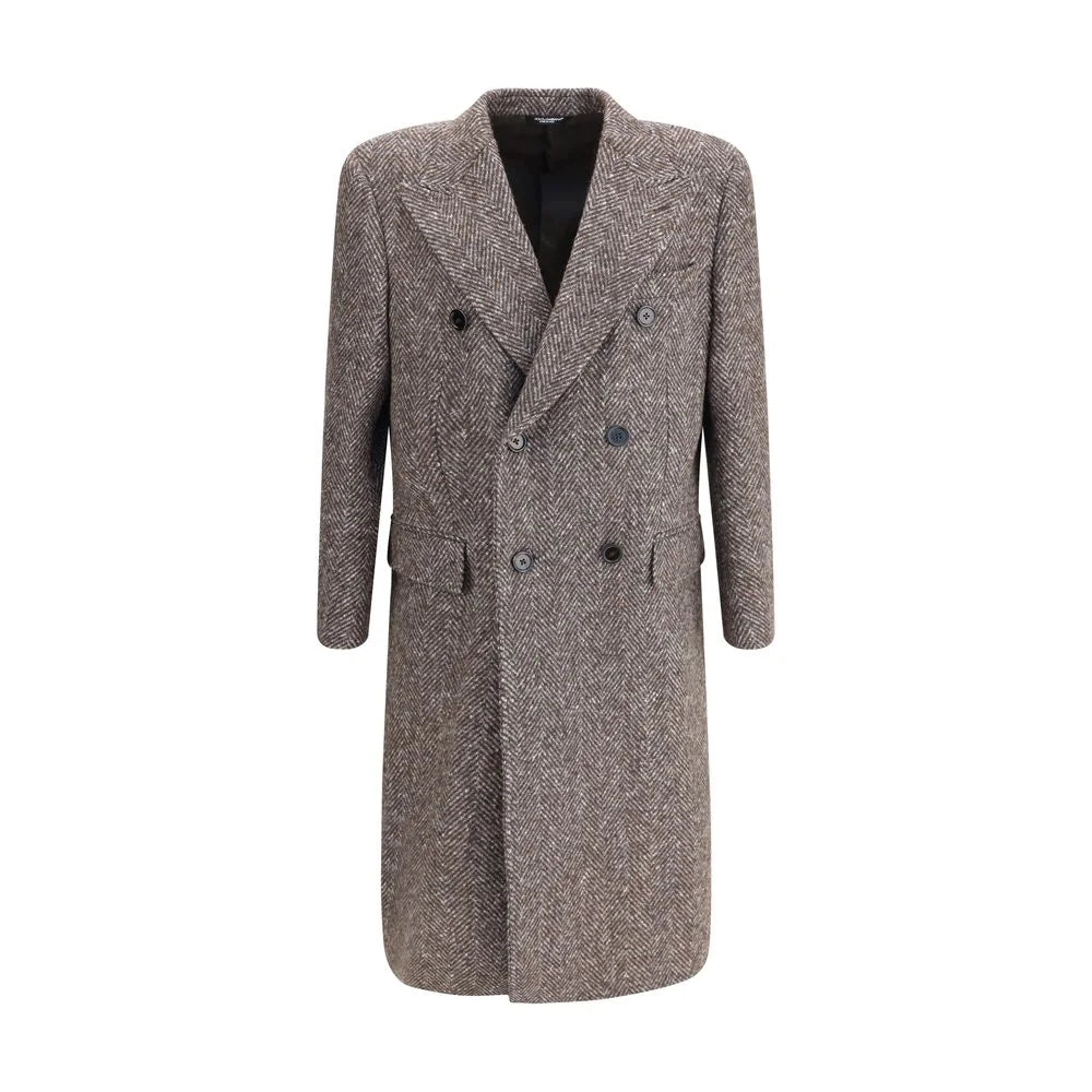 Dolce & Gabbana Gray Fleece Wool Coat