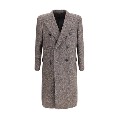 Dolce & Gabbana Gray Fleece Wool Coat