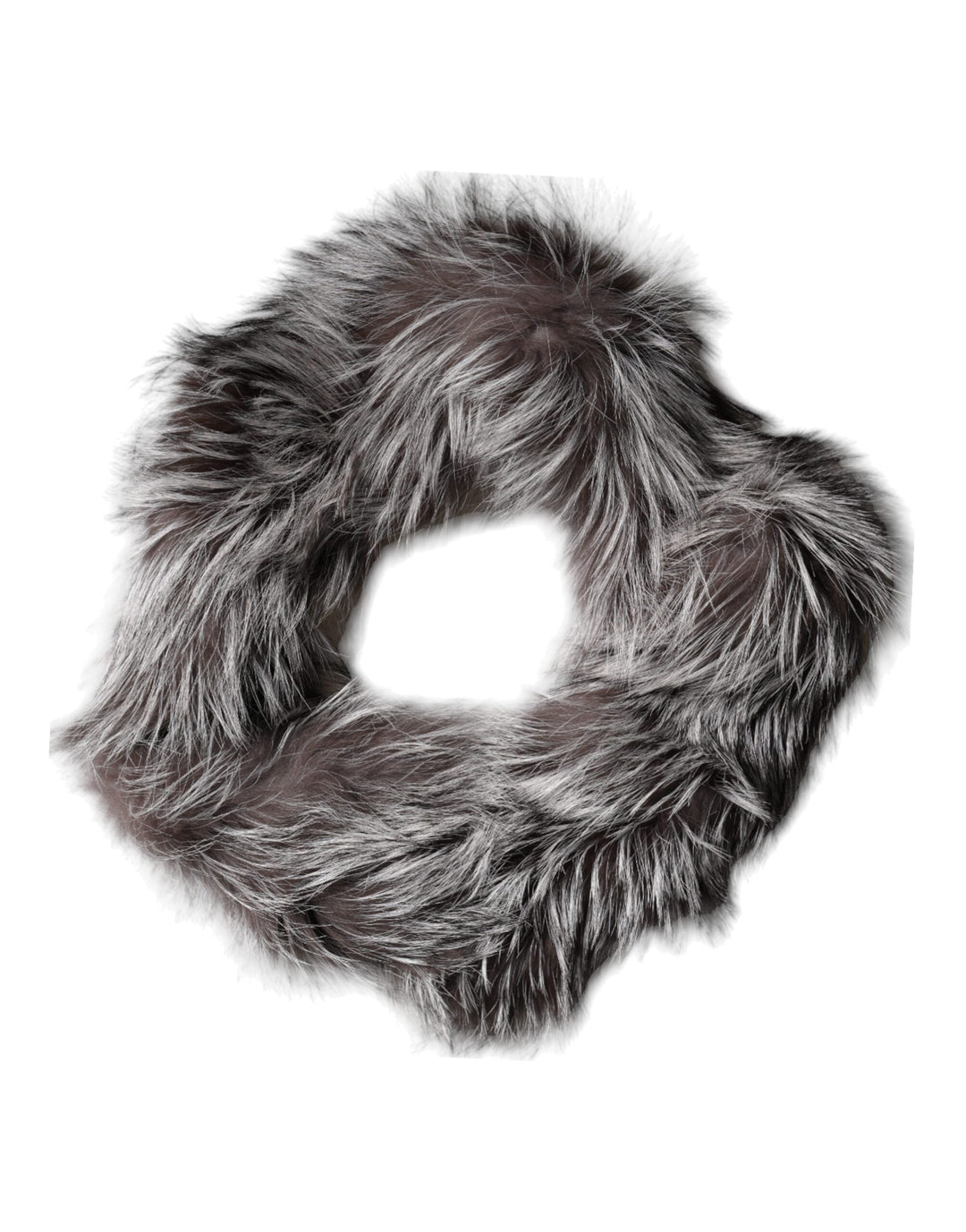 Dolce &amp; Gabbana Gray Fox Fur Neck Wrap Warmer Winter Scarf