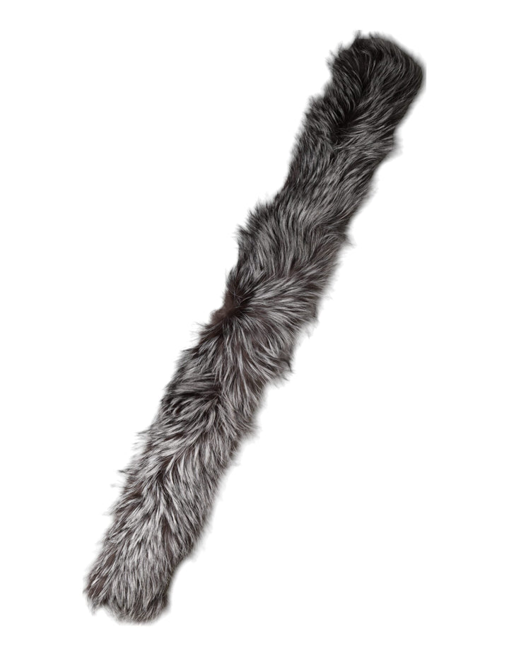 Dolce &amp; Gabbana Gray Fox Fur Neck Wrap Warmer Winter Scarf