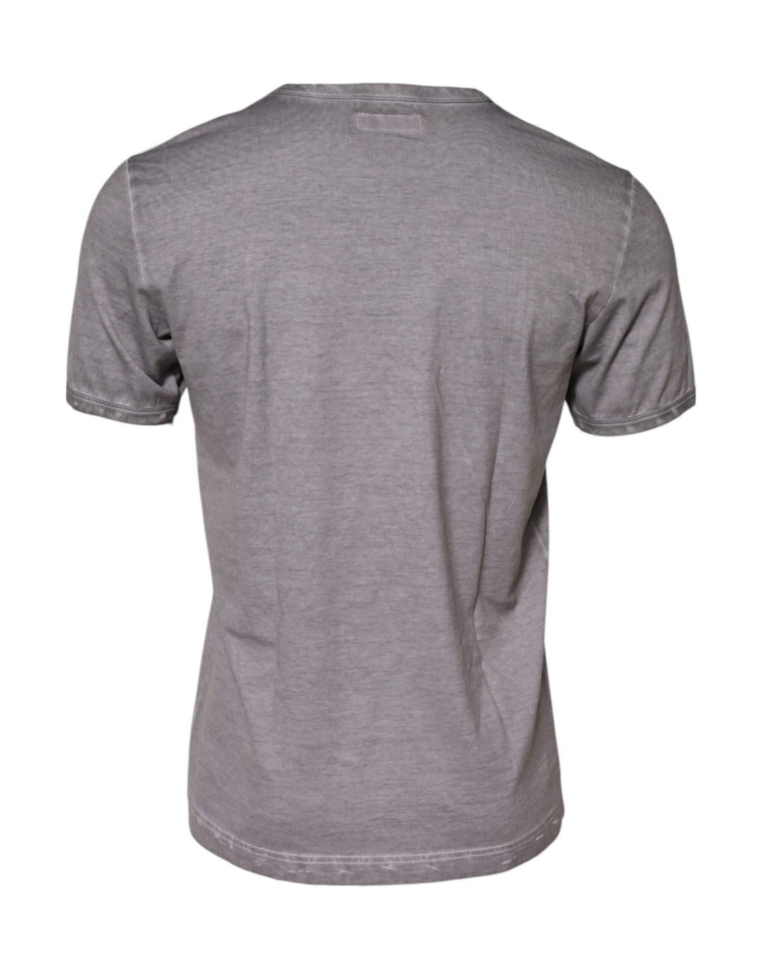 Dolce &amp; Gabbana Gray Graphic Print Cotton Crew Neck T-shirt