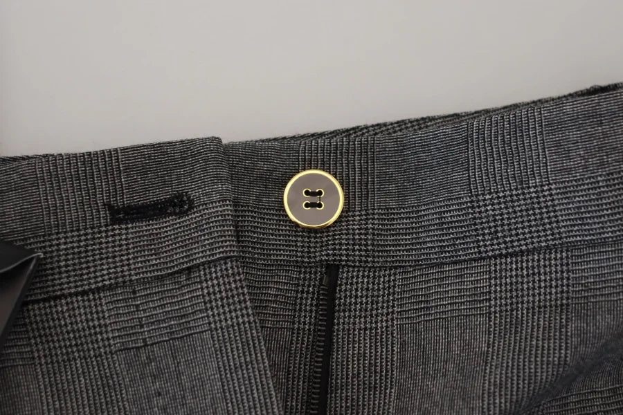 Dolce &amp; Gabbana Gray High Waist Women Wool Pants