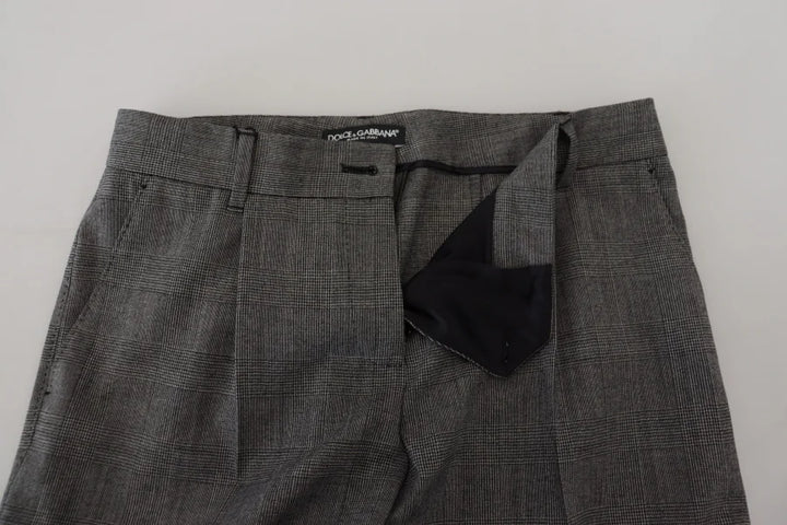 Dolce &amp; Gabbana Gray High Waist Women Wool Pants