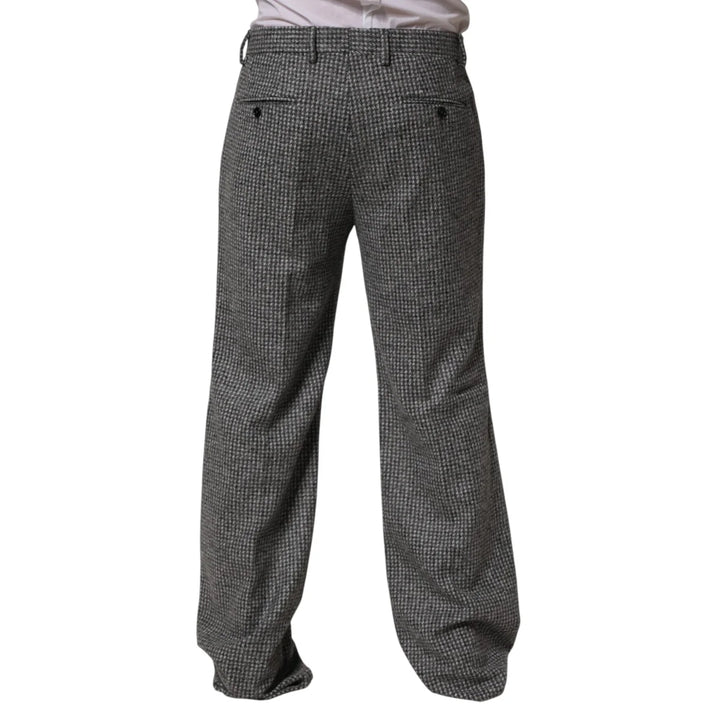 Dolce &amp; Gabbana Gray Houndstooth Straight Dress Trouser Pants