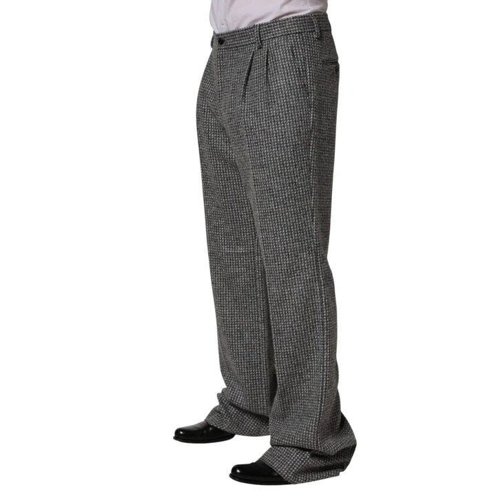 Dolce &amp; Gabbana Gray Houndstooth Straight Dress Trouser Pants