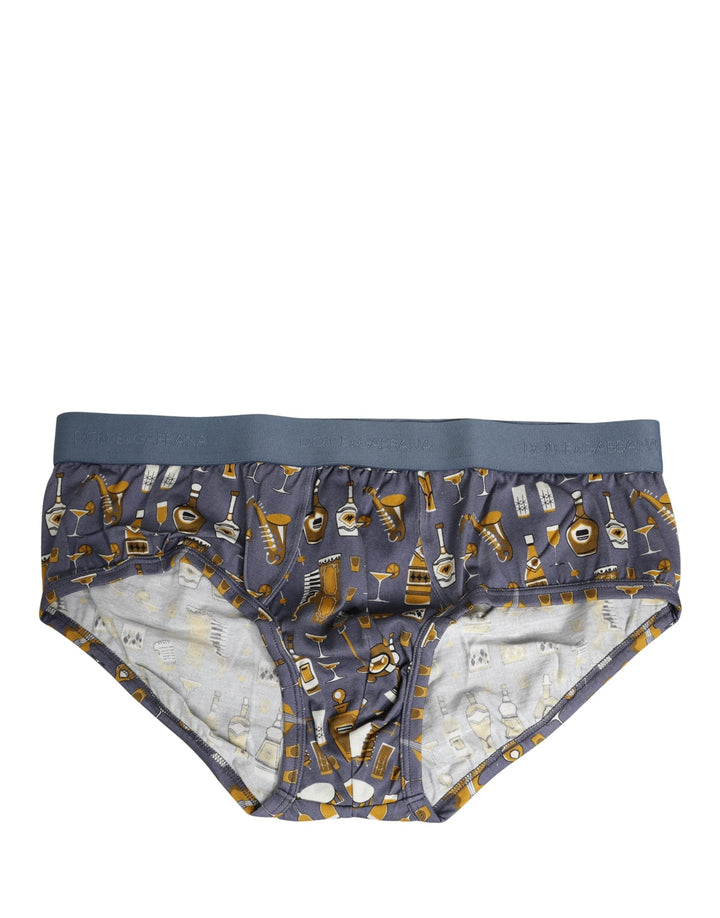 Dolce &amp; Gabbana Gray Jazz Cocktail Men Brando Brief Underwear