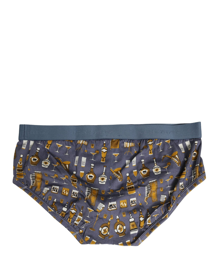 Dolce &amp; Gabbana Gray Jazz Cocktail Men Brando Brief Underwear