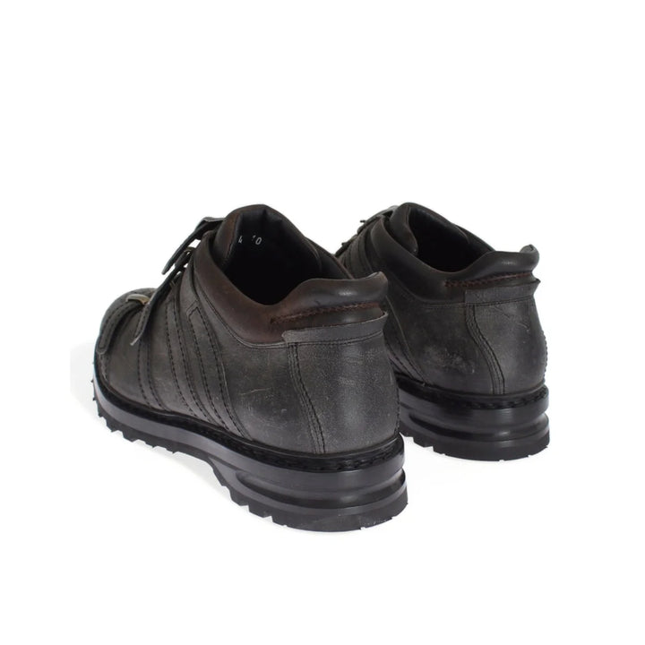 Dolce & Gabbana Gray Leather Ankle Strap Shoes Boots