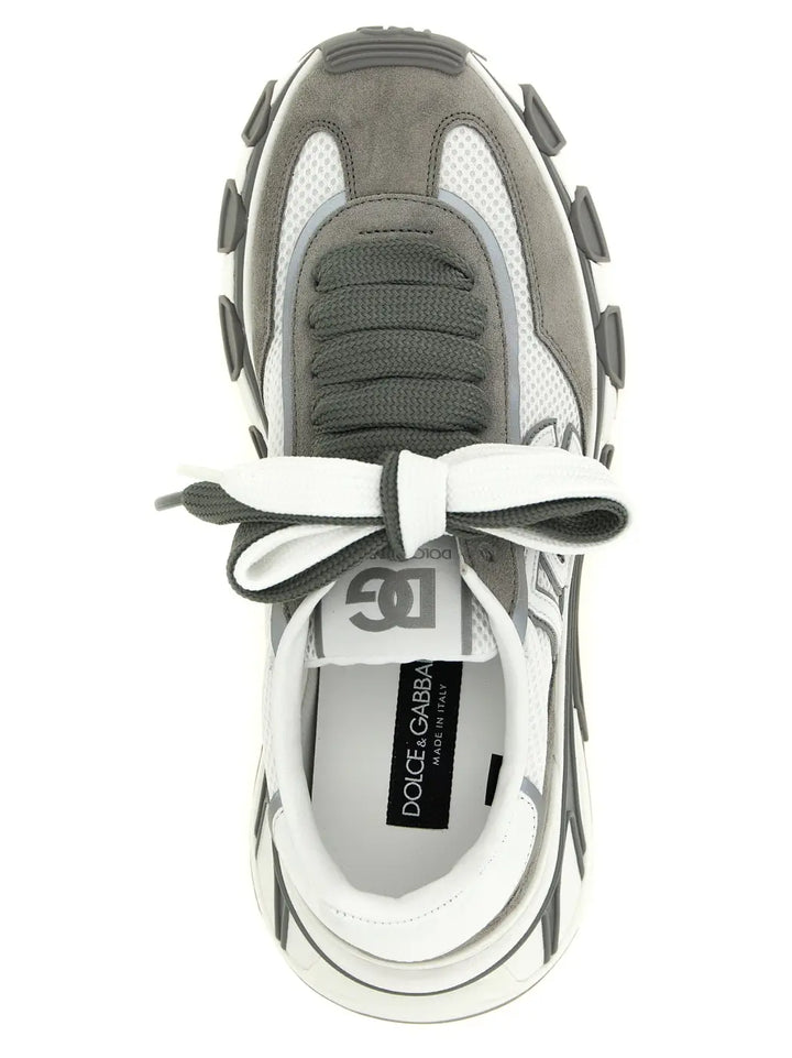 Dolce &amp; Gabbana Gray Leather Athletic Sneakers