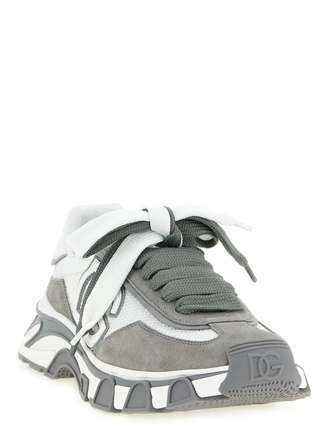Dolce &amp; Gabbana Gray Leather Athletic Sneakers