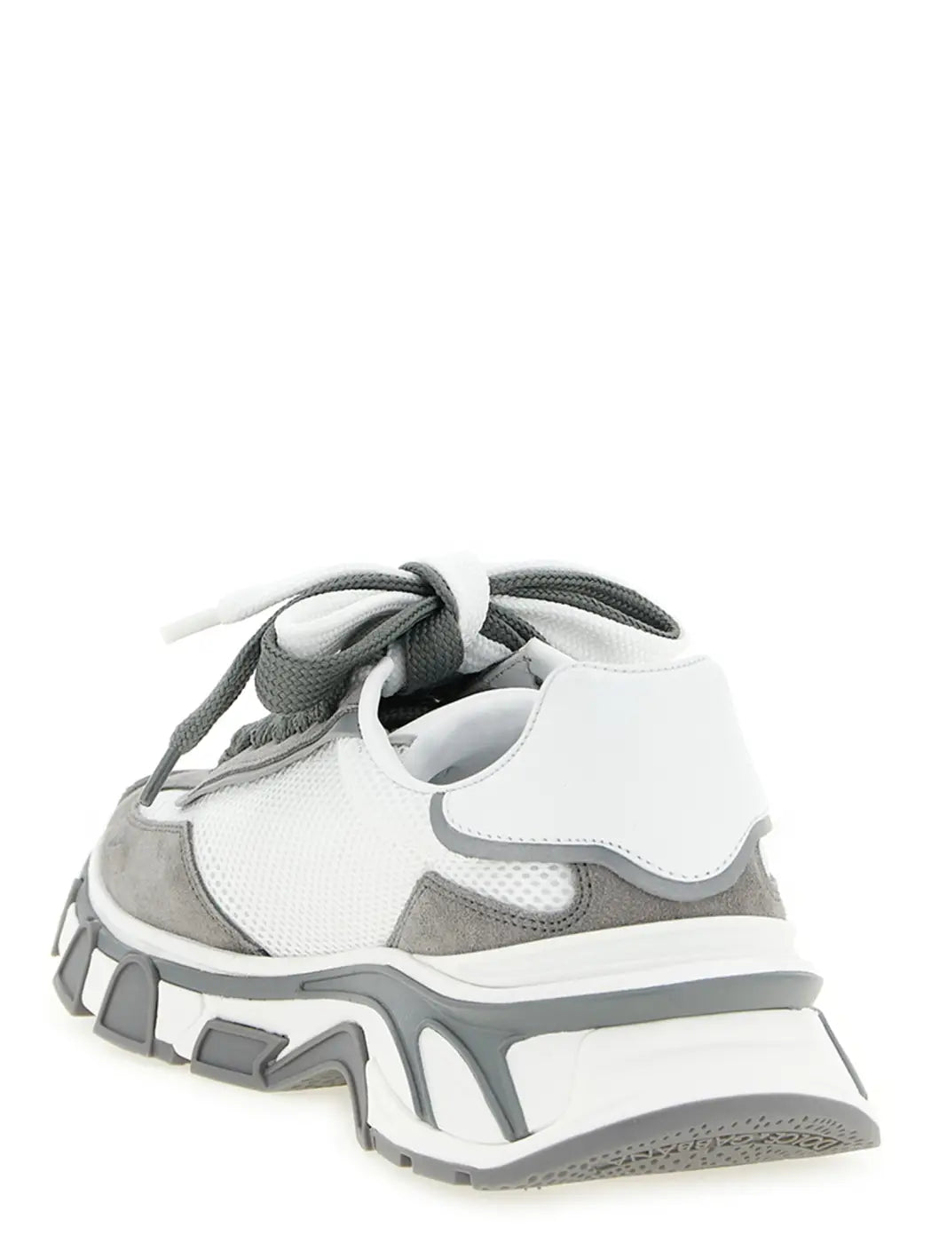 Dolce &amp; Gabbana Gray Leather Athletic Sneakers