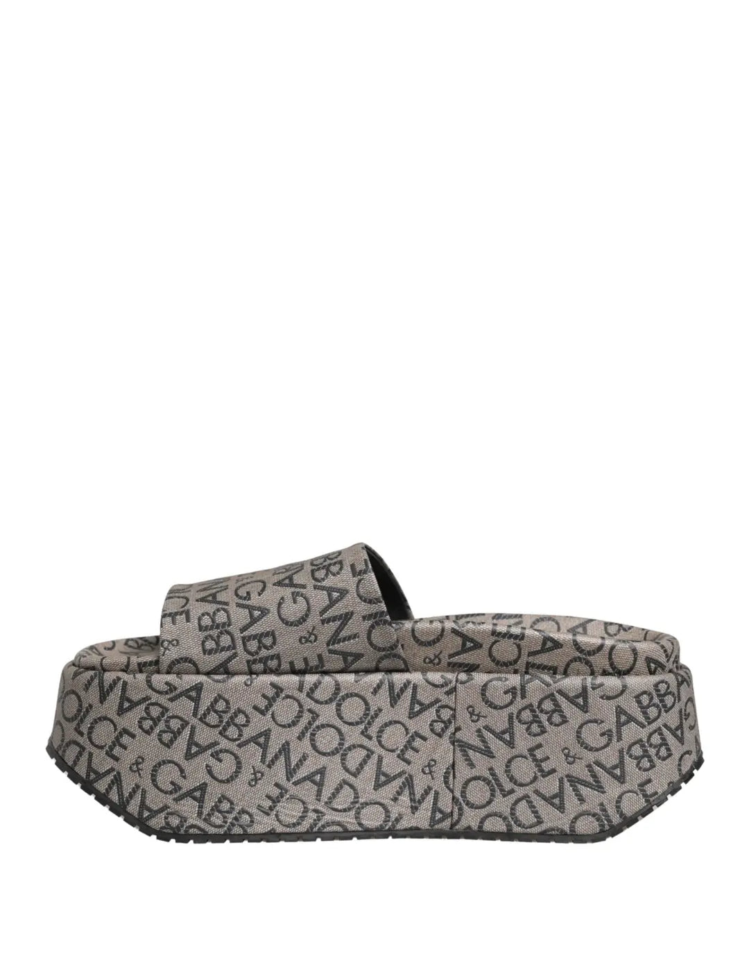 Dolce &amp; Gabbana Gray Leather Monogram Logo Sandals Shoes