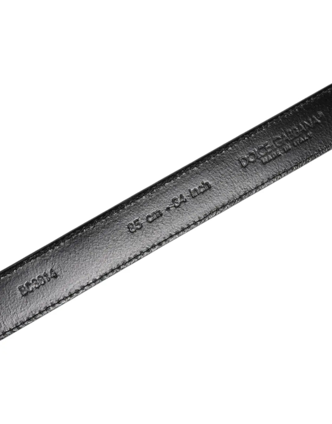 Dolce &amp; Gabbana Gray Leather Silver Tone Metal Buckle Belt