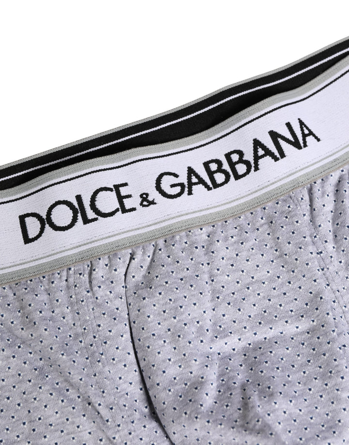 Dolce &amp; Gabbana Gray Logo Cotton Men Regular Boxer Underwear