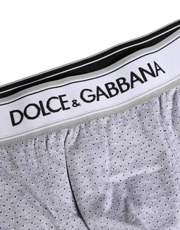 Dolce &amp; Gabbana Gray Logo Cotton Men Regular Boxer Underwear