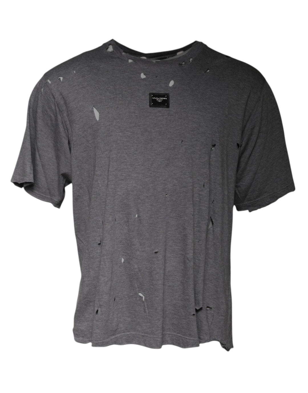 Dolce &amp; Gabbana Gray Logo Crew Neck Short Sleeves T-shirt