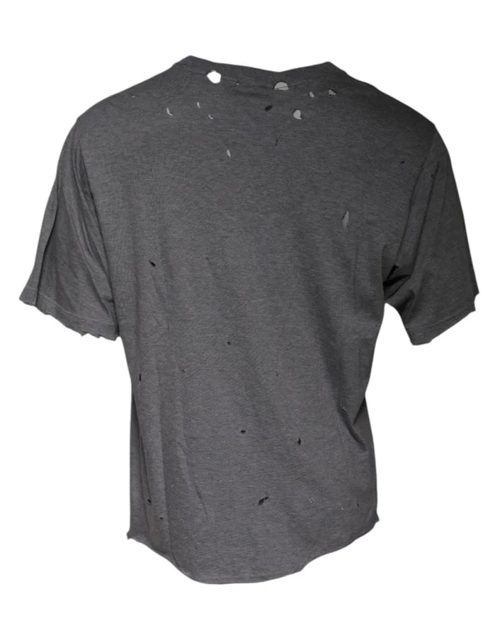 Dolce &amp; Gabbana Gray Logo Crew Neck Short Sleeves T-shirt