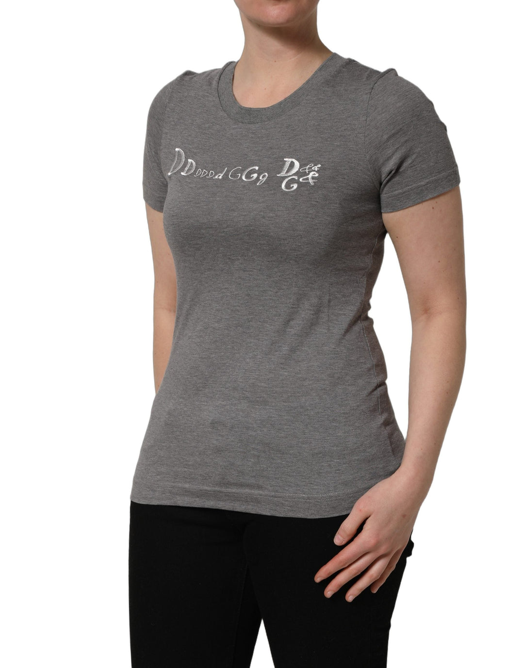 Dolce &amp; Gabbana - Gray Logo Embroidery Short Sleeve T-shirt
