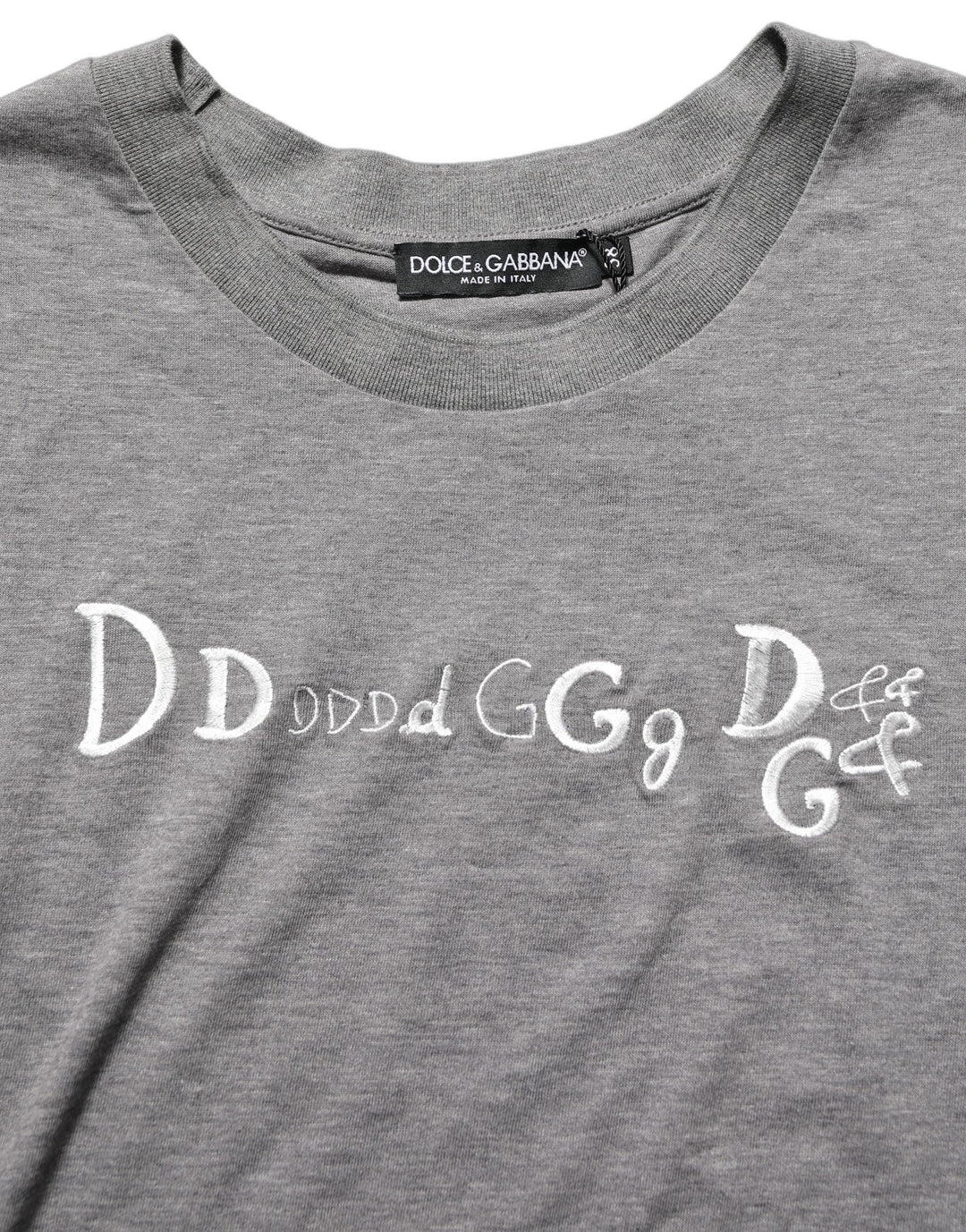 Dolce &amp; Gabbana - Gray Logo Embroidery Short Sleeve T-shirt