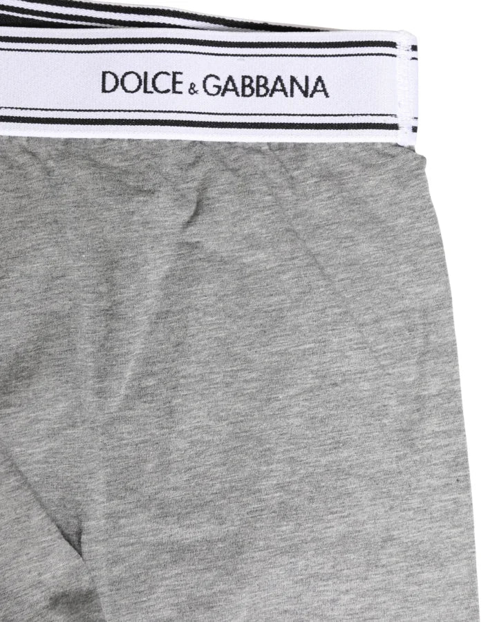 Dolce &amp; Gabbana Gray Logo Waistband Cotton Men Boxer Underwear