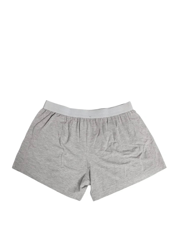Dolce &amp; Gabbana Gray Logo Waistband Cotton Men Boxer Underwear