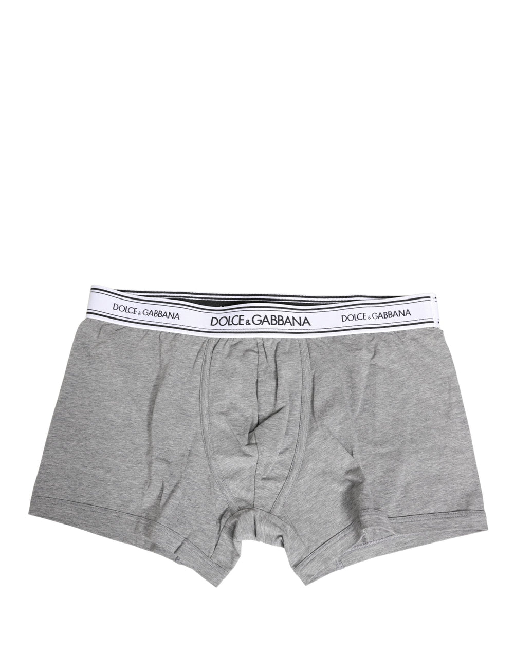 Dolce & Gabbana Gray Logo Waistband Cotton Men Boxer Underwear