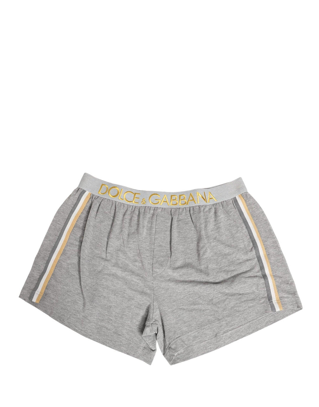 Dolce &amp; Gabbana Gray Logo Waistband Cotton Men Boxer Underwear