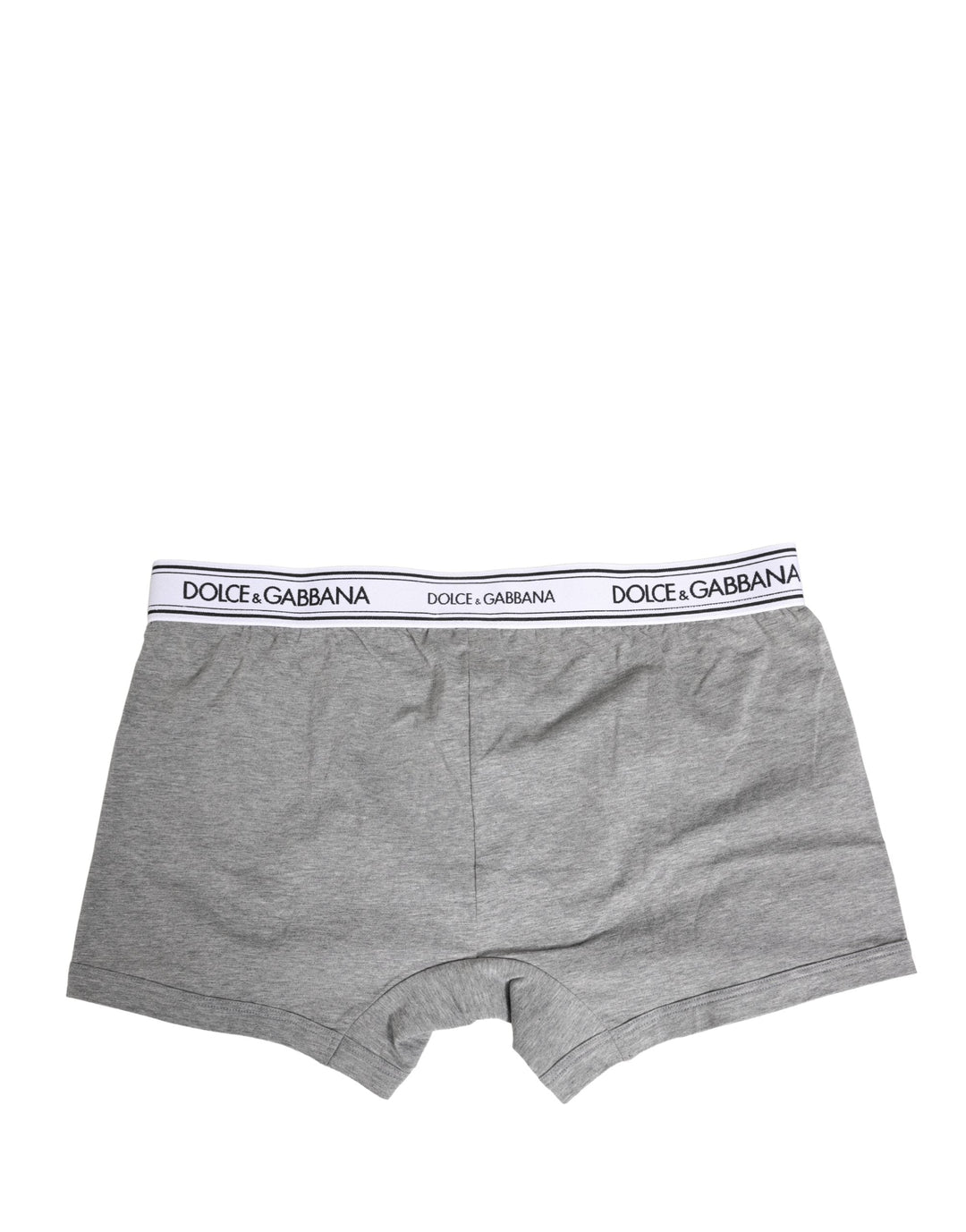 Dolce &amp; Gabbana Gray Logo Waistband Cotton Men Boxer Underwear