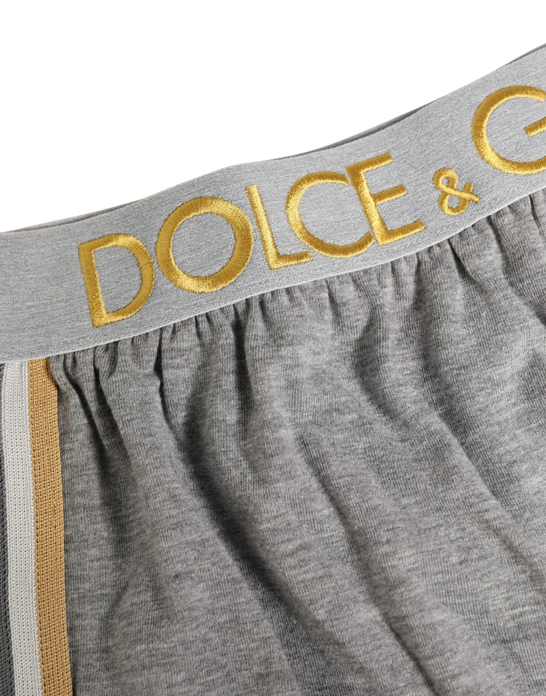 Dolce &amp; Gabbana Gray Logo Waistband Cotton Men Boxer Underwear