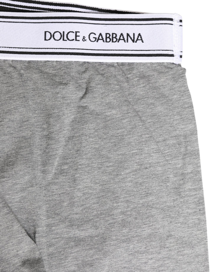 Dolce &amp; Gabbana Gray Logo Waistband Cotton Men Boxer Underwear