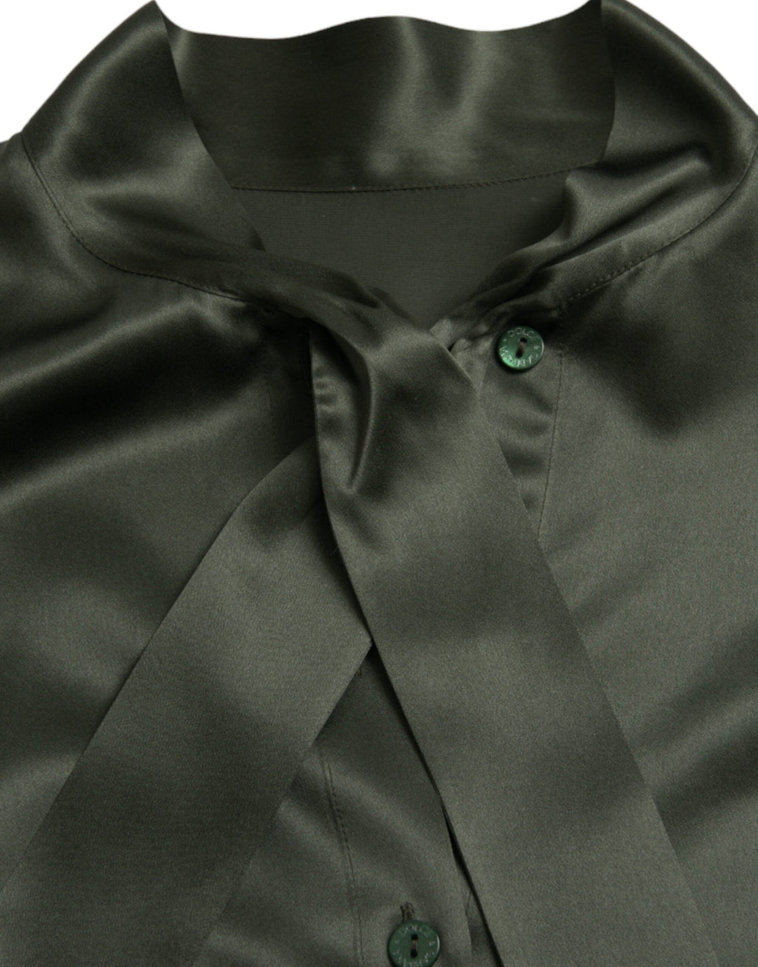 Dolce &amp; Gabbana - Gray Long Sleeves Ascot Collar Blouse Top