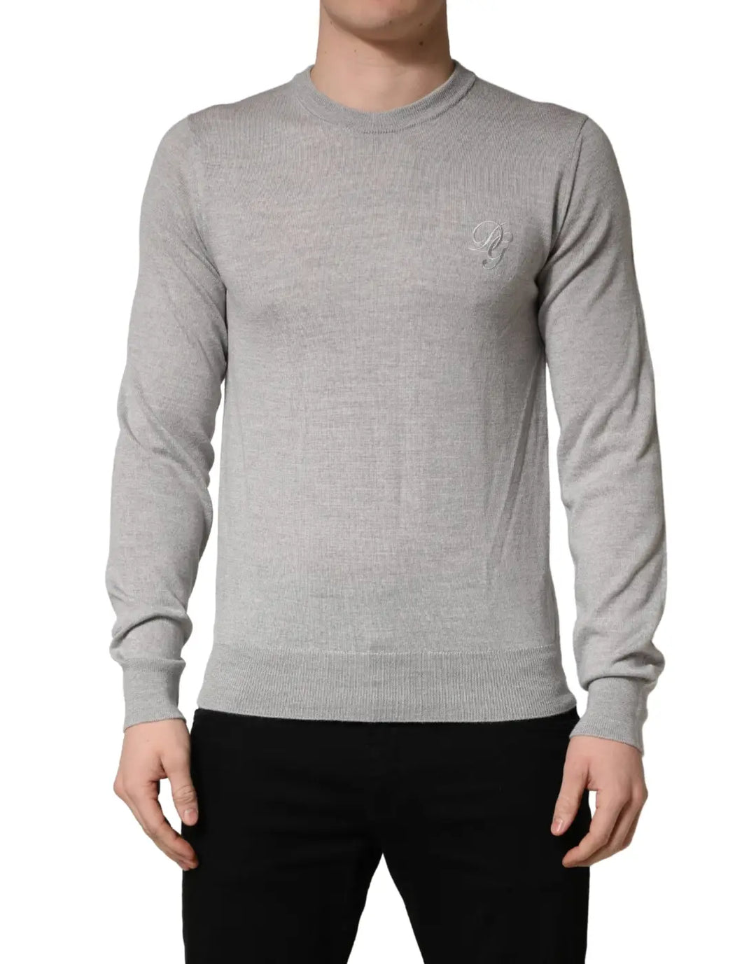 Dolce &amp; Gabbana Gray Long Sleeves Crew Neck Pullover Sweater