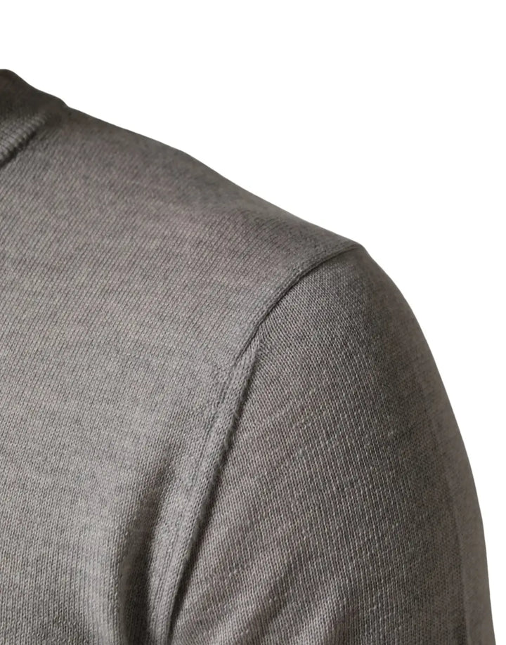 Dolce &amp; Gabbana Gray Long Sleeves Crew Neck Pullover Sweater